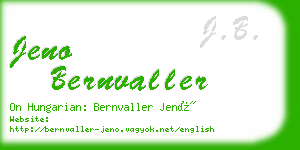 jeno bernvaller business card